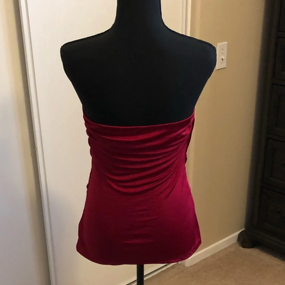 Burgundy Strapless Tube Top - Picture 2 of 9